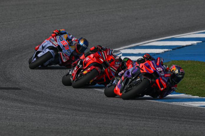 Jorge Martin (89), Pecco Bagnaia (1) en Marc Márquez (93) | foto© MotoGP